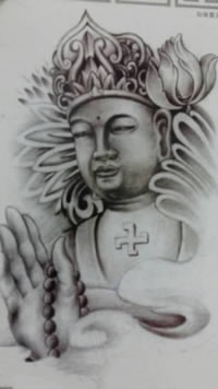 手稿不动明王纹身图案