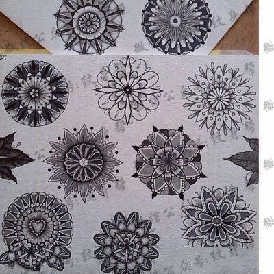 手稿各种梵花纹身图案