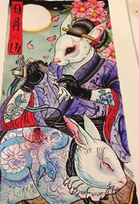 日本风艺妓兔子纹身图案