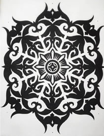 手稿梵花纹身图案