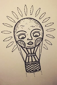 手稿点刺灯泡纹身图案