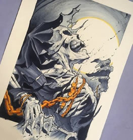 手稿骷髅骨架纹身图案