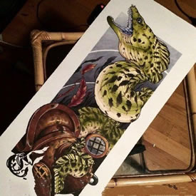 手稿蛇纹身图案