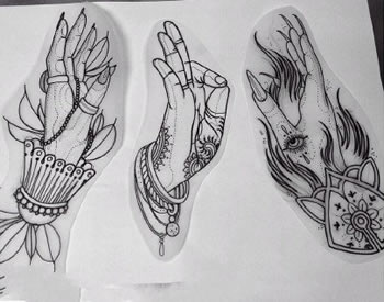 手稿经典的佛手纹身图案