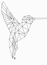 几张超简约线条动植物纹身手稿图案