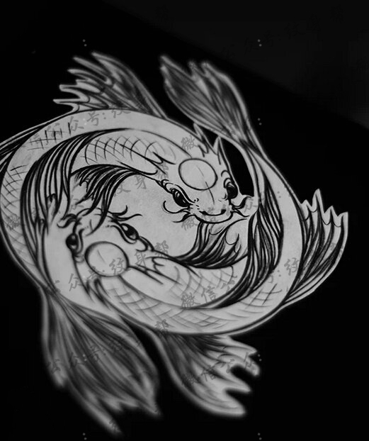 双鱼座纹身手稿_45张十二星座之双鱼手稿纹身图案