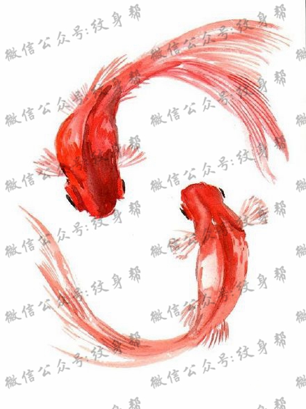 双鱼座纹身手稿_45张十二星座之双鱼手稿纹身图案