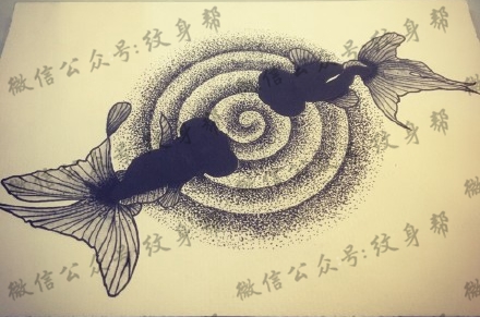 双鱼座纹身手稿_45张十二星座之双鱼手稿纹身图案