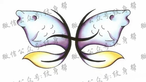 双鱼座纹身手稿_45张十二星座之双鱼手稿纹身图案