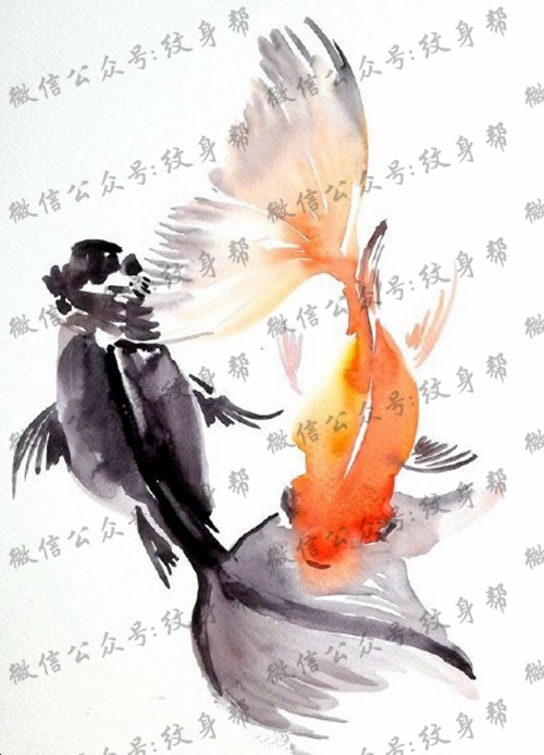 双鱼座纹身手稿_45张十二星座之双鱼手稿纹身图案