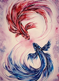 双鱼座纹身手稿_45张十二星座之双鱼手稿纹身图案