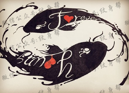 双鱼座纹身手稿_45张十二星座之双鱼手稿纹身图案