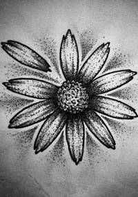 手稿花瓣纹身图案