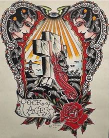 手稿大型十字架纹身图案