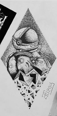 手稿铃铛纹身图案