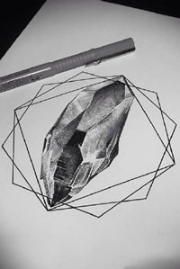 手稿几何图形纹身图案