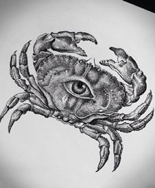 独眼螃蟹纹身图案
