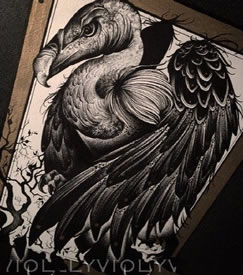手稿大鹰纹身图案