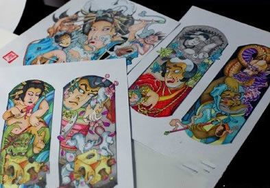 各种艺妓彩图纹身图案