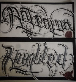 手稿英文纹身图案