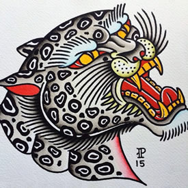 欧美手稿狼图腾纹身图案