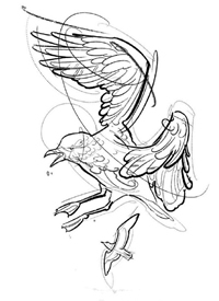 速写纹身手稿_一组23张简约速写纹身手稿图案