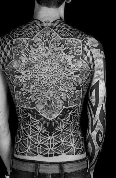 线条纹身图   设计感十足的线条纹身图案