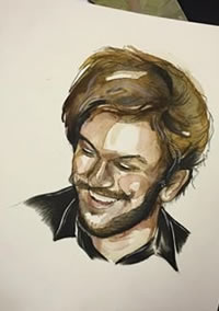 手稿肖像纹身图案