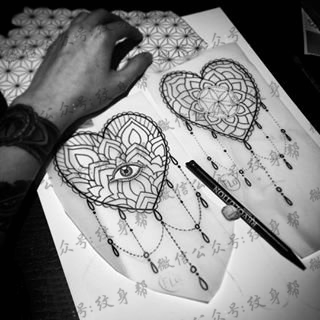 手稿梵花纹身图案