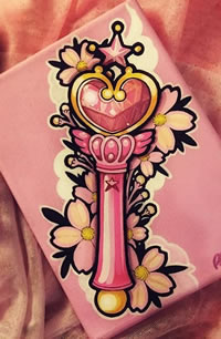 手稿魔法棒纹身图案