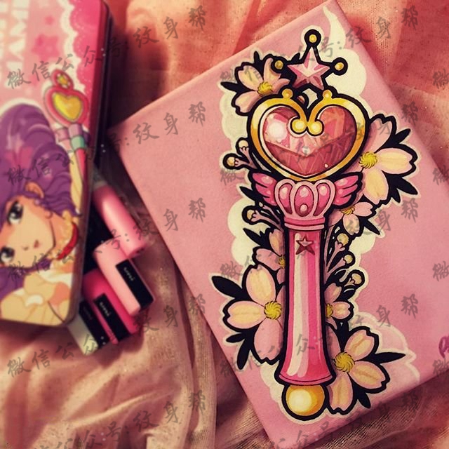 手稿魔法棒纹身图案