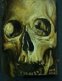 一具逼真的骷髅纹身图案