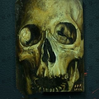 一具逼真的骷髅纹身图案