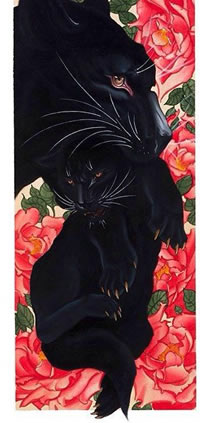 手稿黑豹纹身图案