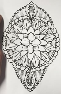 手稿清爽梵花纹身图案