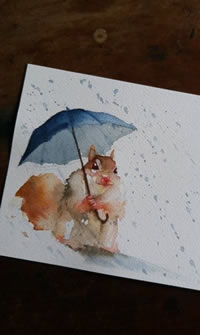 手稿的小松鼠纹身图案