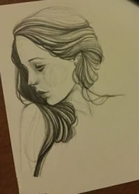 手稿唯美肖像纹身图案