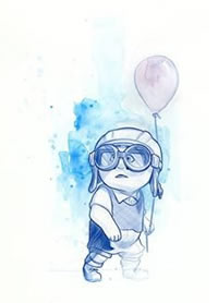 手稿水彩的小孩纹身图案