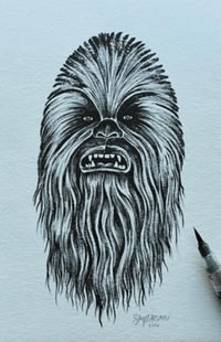 手稿的猩猩纹身图案