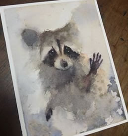 手稿水墨的小狗狗纹身图案