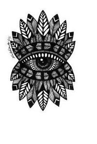 手稿的梵花眼睛纹身图案