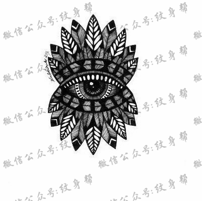 手稿的梵花眼睛纹身图案