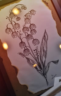 手稿小花卉纹身图案