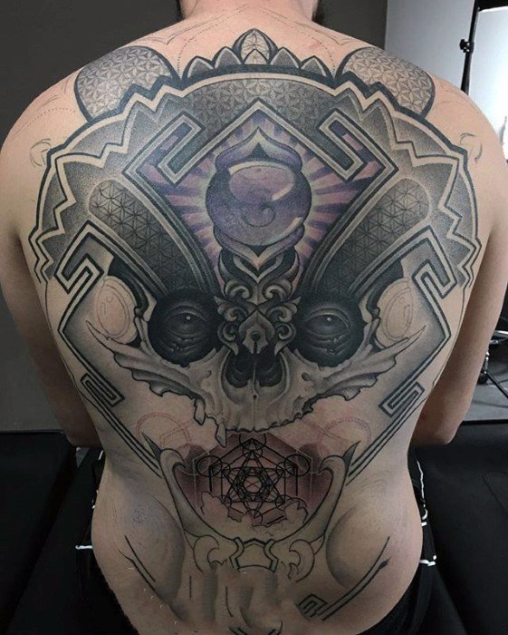 后背纹身男   设计感十足的后背纹身图案