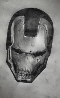 手稿骷髅面积纹身图案