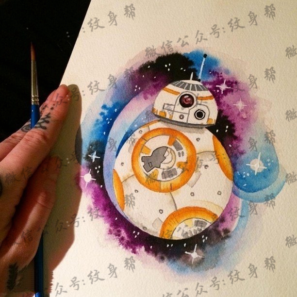 手稿星空导弹纹身图案