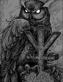 手稿十字架猫头鹰纹身图案