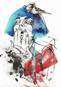 手稿涂鸦肖像纹身图案