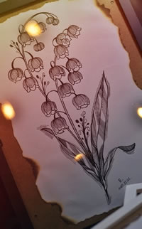 手稿经典花卉纹身图案