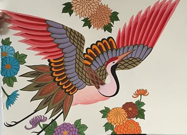 手稿一副仙鹤纹身图案